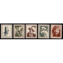 1956 Holland - AFA 672-76 - 350-året for Rembrandts fødsel - Komplet sæt - Postfrisk.